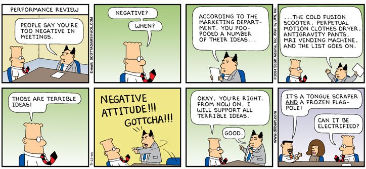 Cartoon Dilbert Being Negative