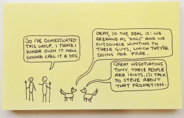 Cartoon-xkcd-Dog Domestication