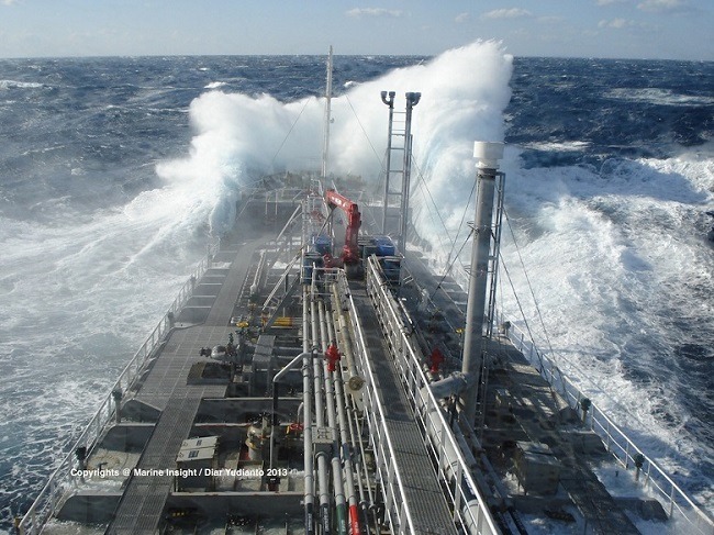 ship sea storm