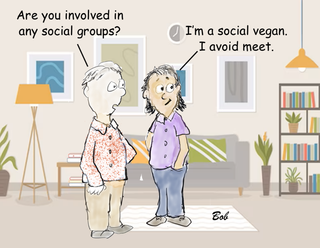 Cartoon Social Vegan