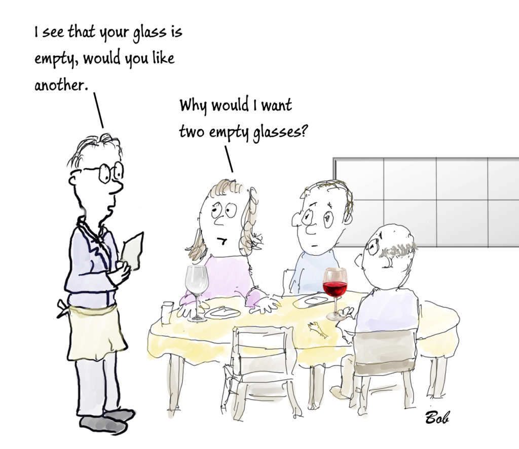 Cartoon Your Glass is Empty