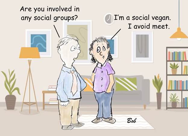Cartoon, social vegan
