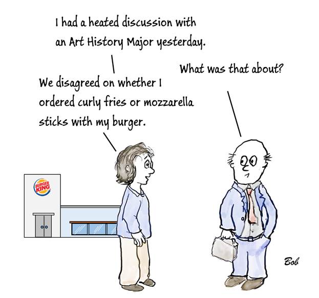 Cartoon, Argument with Art Major