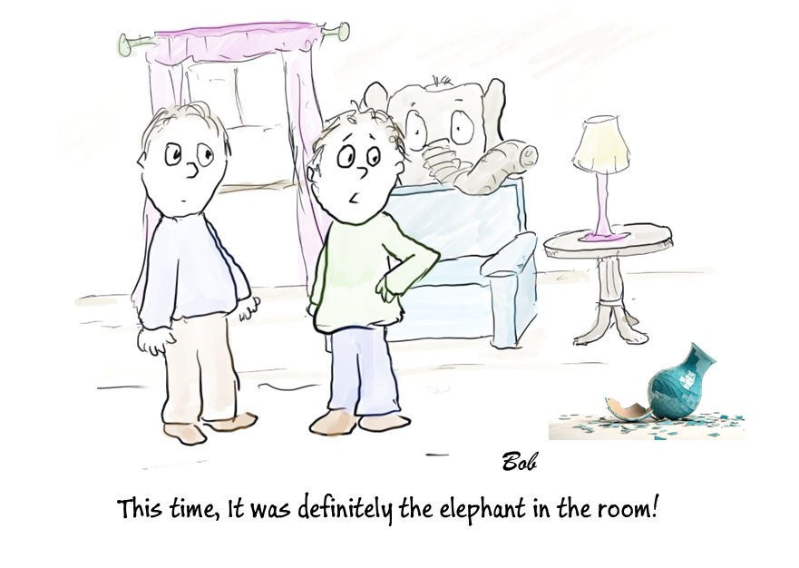 Cartoon Elephant in the room