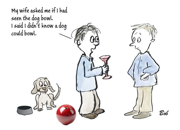 Cartoon Bowling Dog